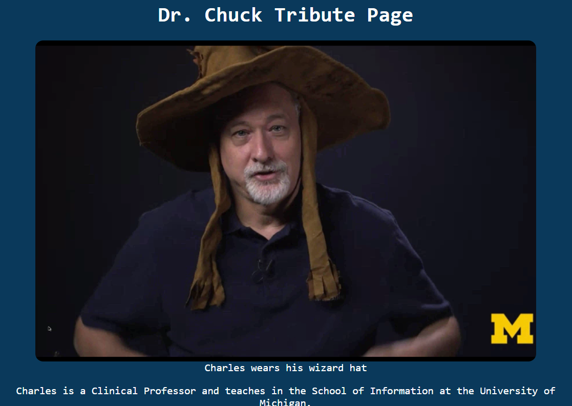 Dr.Chuck Tribute page